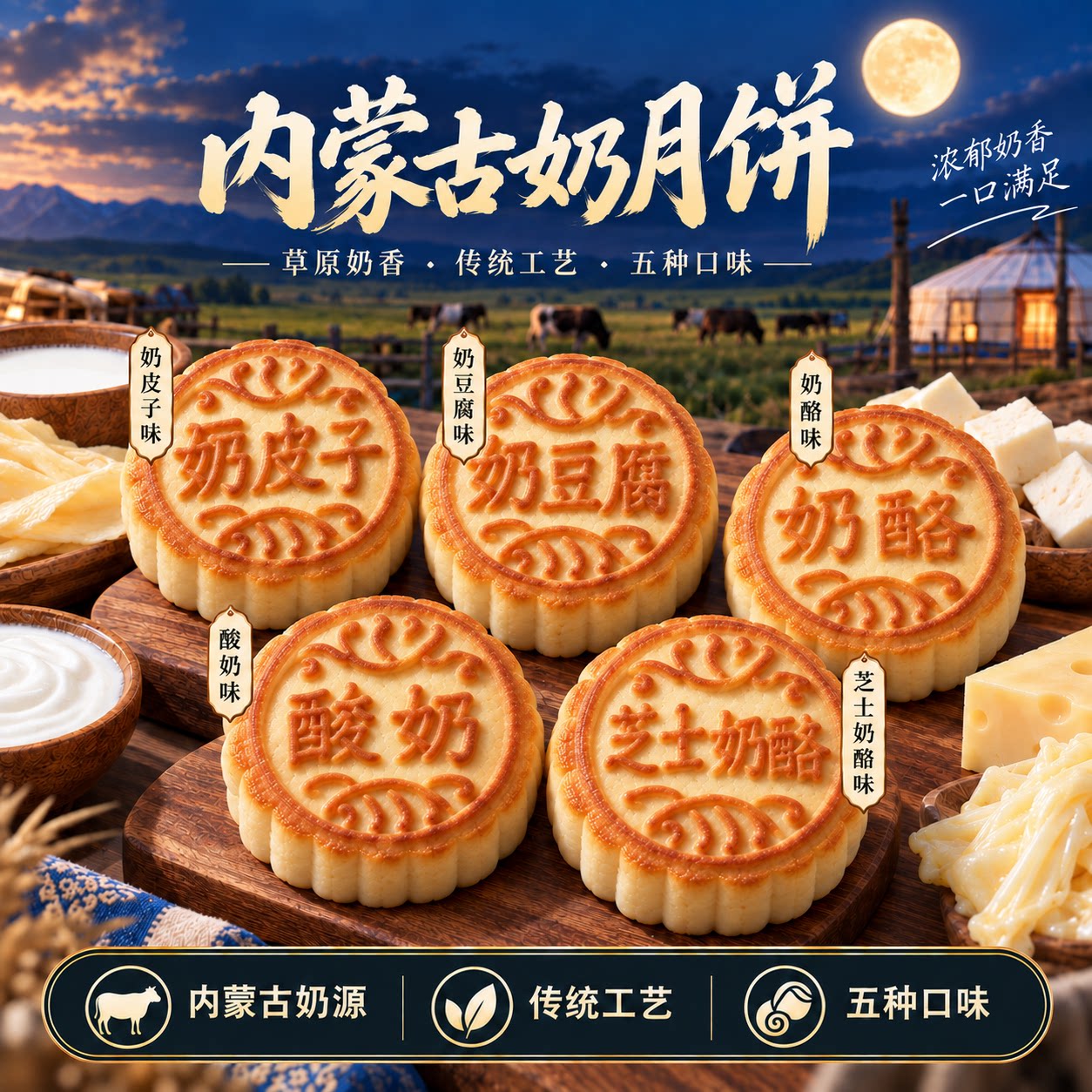 内蒙古额吉麦奶酪奶皮子奶月饼