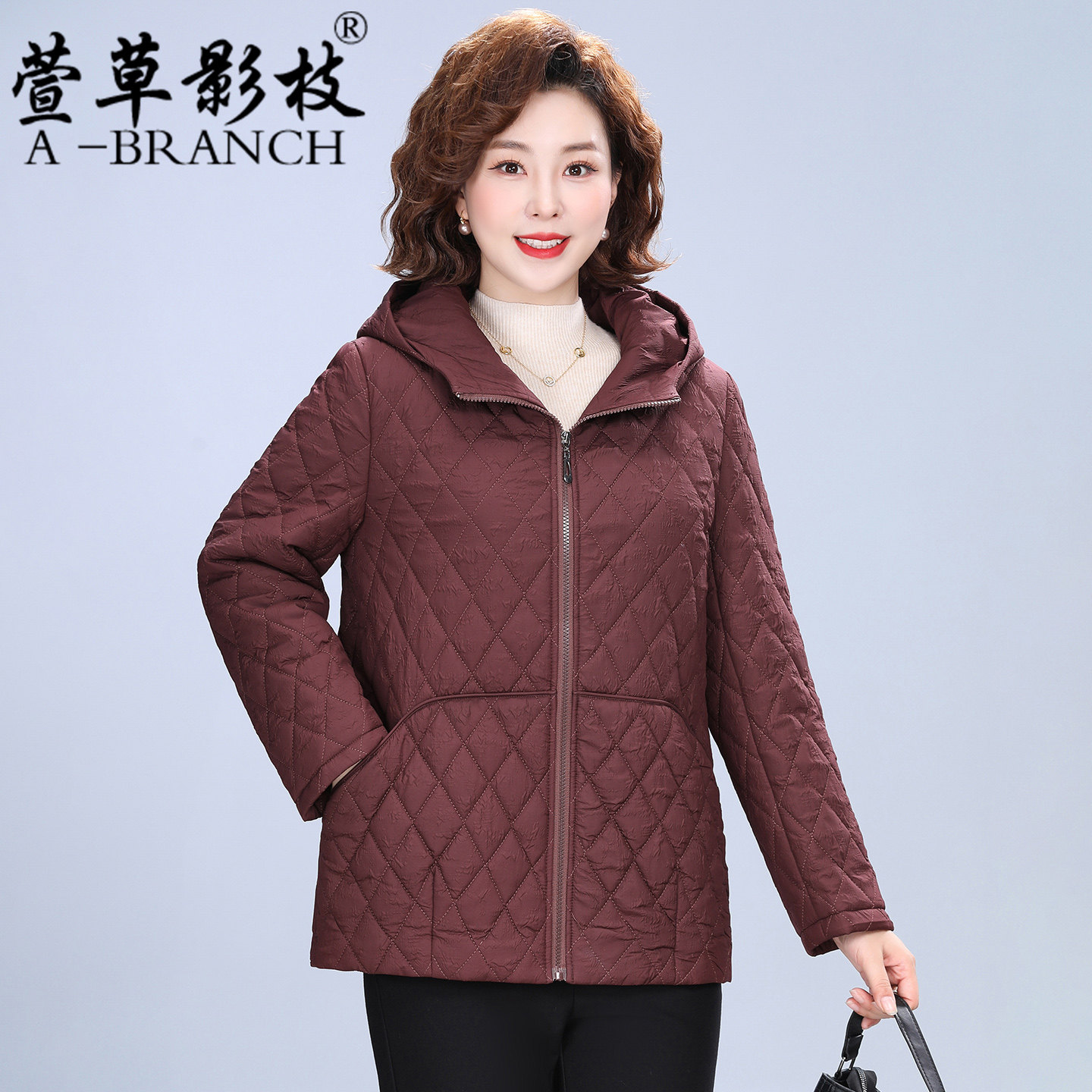 大码妈妈秋冬款棉服洋气时尚薄款夹棉外套2025新款中老年女士棉衣