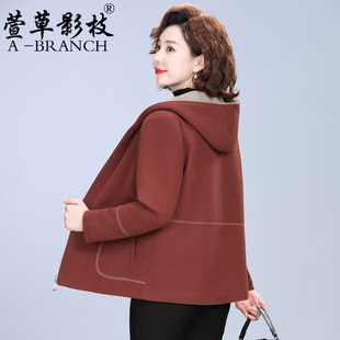 小个子妈妈秋装毛呢外套洋气2025新款中老年女士秋冬时尚呢子大衣