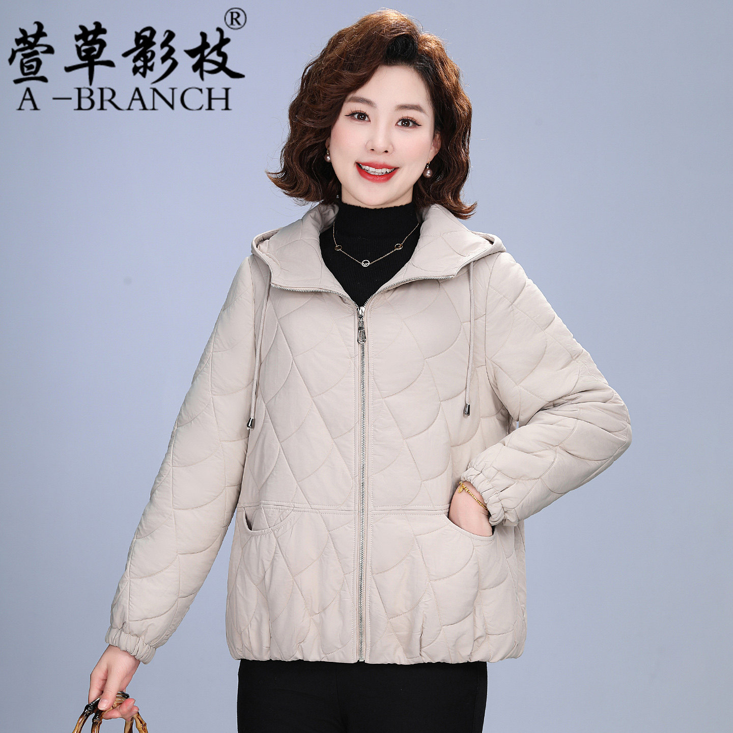 中年妈妈秋冬季夹棉外套2025中老年大码女装棉衣棉服轻薄款小棉袄