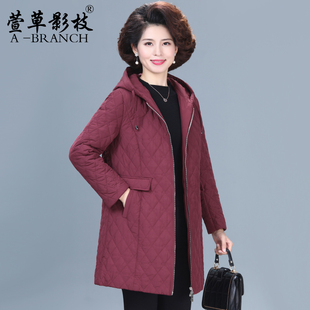 50多岁妈妈棉服秋冬装外套端庄大气中老年人连帽棉衣女夹棉上衣服