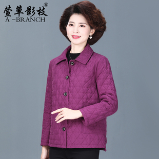 时尚妈妈秋冬装夹棉外套洋气小个子棉衣中老年女短款棉服品牌上衣
