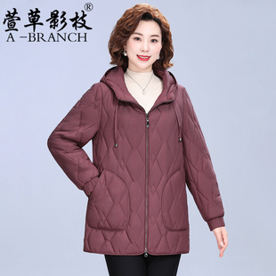 品牌妈妈秋冬装棉服外套2025新款中老年高贵夫人棉衣棉袄女中长款