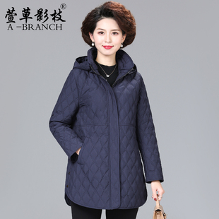 大码妈妈秋装夹棉外套棉服轻薄款中老年人棉衣女秋冬季老太太棉袄