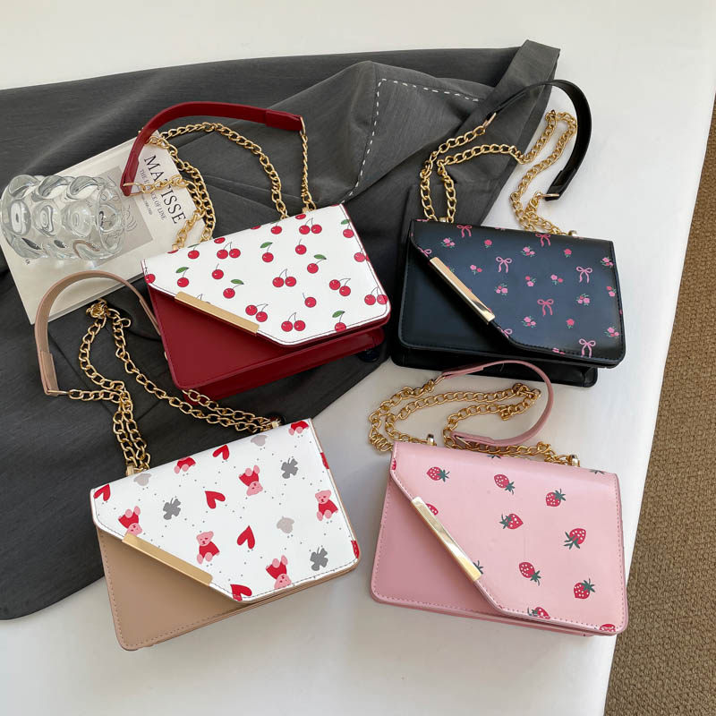 芊舒祺2026新款休闲樱桃印花小方包女链条斜挎包百搭时尚少女风,箱包皮具/热销女包/男包,小方包,淘宝优惠券,粉丝福利购,淘宝优惠卷