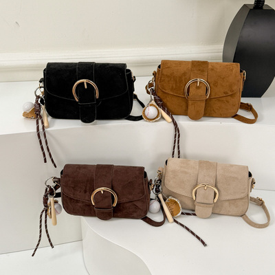 芊舒祺复古小方包女高级感金属扣百搭单肩斜挎包欧美时尚腋下包