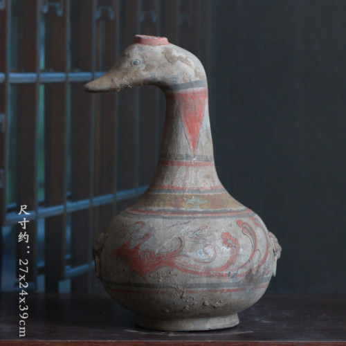 仿古陶器凤头壶老物件复制摆件古玩收藏艺术品家居博古架复古文创