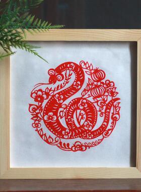 2025非遗文化蛇年生肖蛇年吉祥物画框相框摆件家居装饰品创意礼品