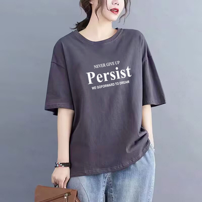 100%纯棉圆领上衣大码薄款