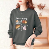 宽松显瘦打底衫 大牌出口清仓100%纯棉印花长袖 卫衣女秋冬韩版 上衣