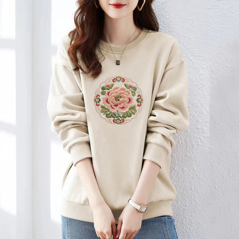 品牌出口清仓纯棉长袖气质时尚卫衣女春季宽松洋气打底印花上衣潮,女装/女士精品,大码内搭,淘宝优惠券,粉丝福利购,淘宝优惠卷