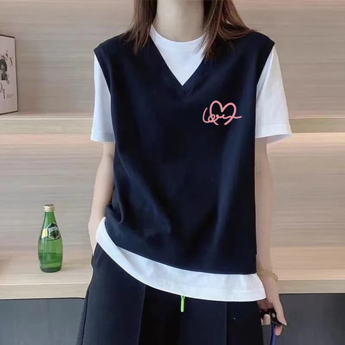 纯棉短袖T恤衫夏季时尚撞色