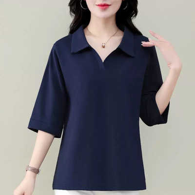 100%纯棉POLO领衫上衣气质