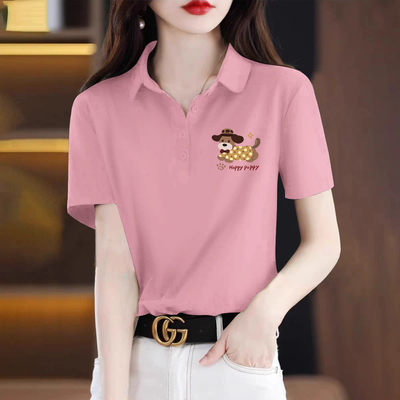 100%纯棉休闲翻领polo衫上衣