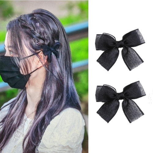 日韩金智秀同款蕾丝小蝴蝶结