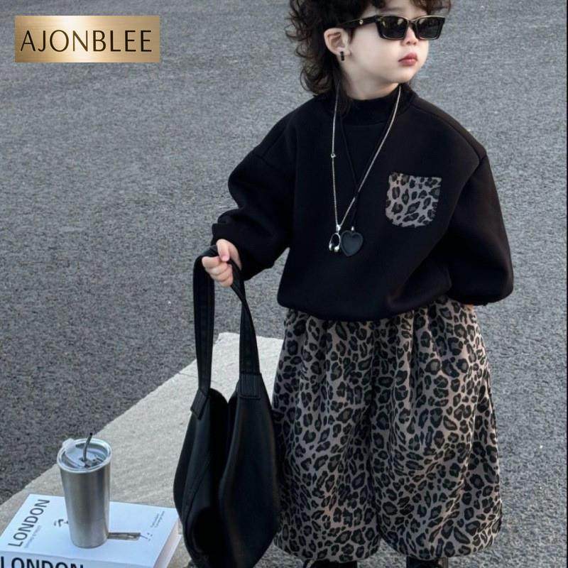 男女宝秋季新款亲子套装豹纹卫衣灯笼裤两件套装韩版百搭时尚洋气