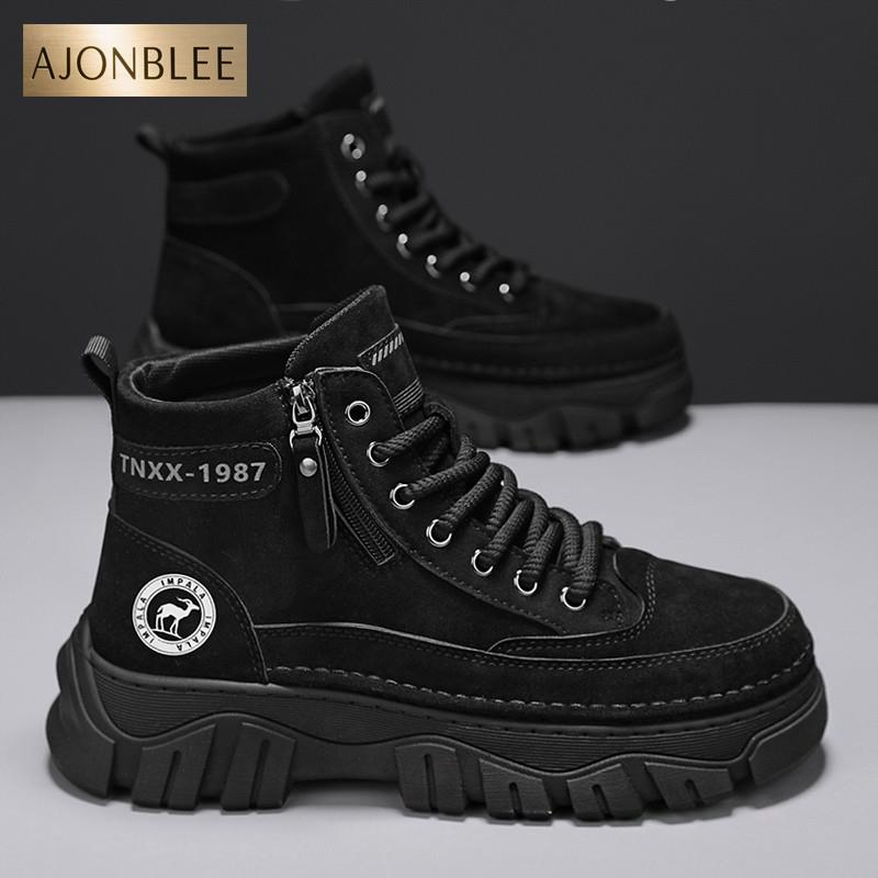 增高鞋男12cm夏季防臭马丁靴隐形内增高6cm8cm10cm高帮休闲运动鞋