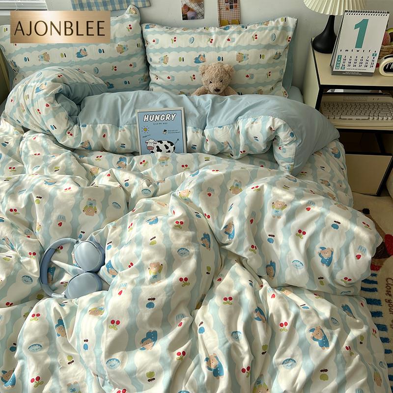 A类床上用品纯棉四件套全棉被套床单被罩学生2宿舍3单人床三件套4