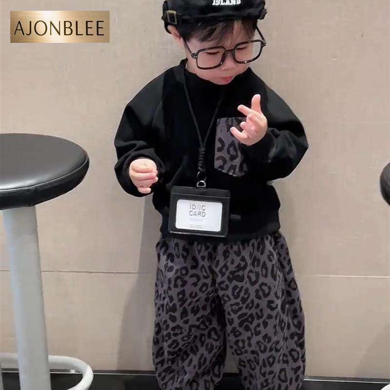 男女童秋季新款亲子套装宝宝豹纹卫衣灯笼裤两件套韩版时尚洋气潮