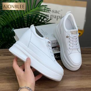 百搭小个子休闲棉鞋 9cm内增高真皮女鞋 松糕鞋 小白鞋 2025春秋新款