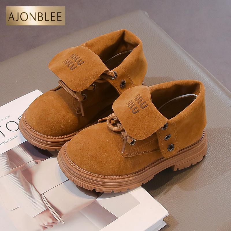 小黄靴儿童马丁靴女童时尚短靴2024秋冬英伦风中大童靴子男童皮靴