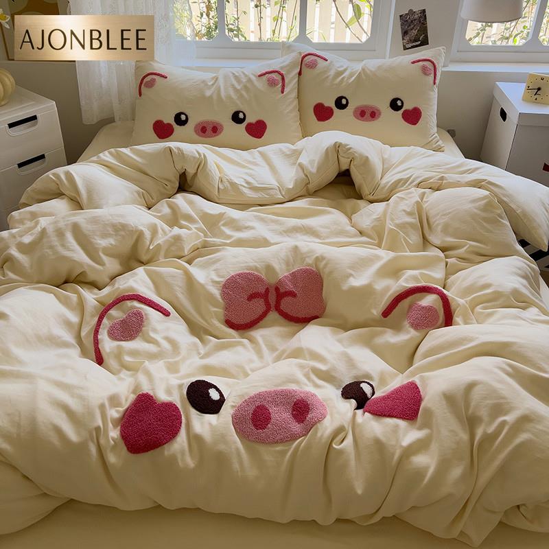 A类床上四件套纯棉全棉2024新款床单被套床笠学生宿舍床品三件套4