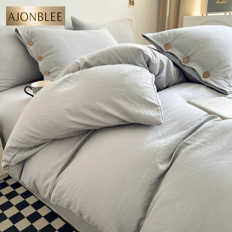 A类全棉水洗棉床上四件套纯棉床单被套学生宿舍三件套床笠款酒店4