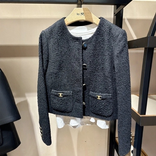 香港专柜正品代购 coach蔻驰 女装 HERITAGE C珠皮呢夹克CZ726