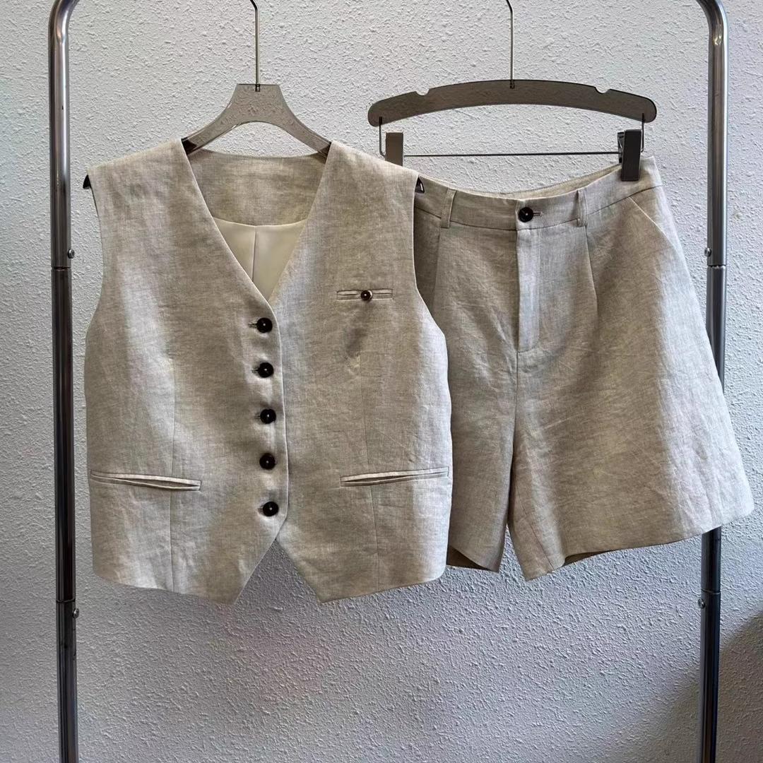 亚麻春夏套装时尚百搭款