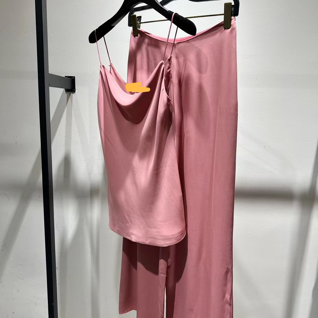 新品真丝吊带套装裤高端优雅气质时尚热卖舒适大爱品质通勤款
