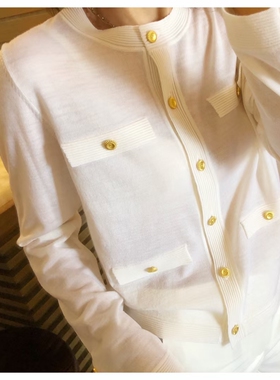 爆款薄款羊毛开衫金扣圆领长袖时尚百搭款舒适精品品质大爱魅力女