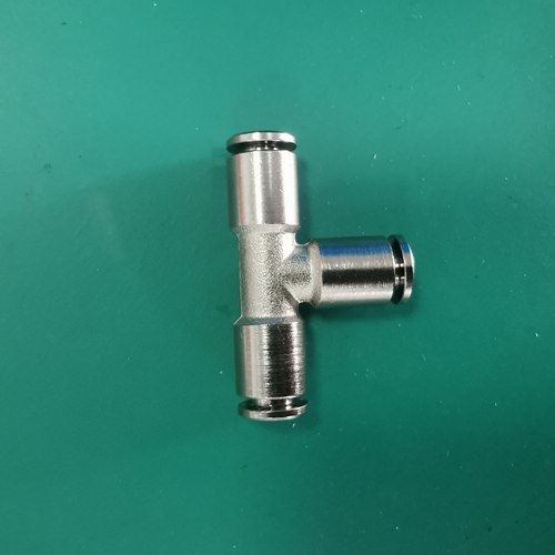 咖啡机配件T型三通不透钢4mm金属气管快插接头多品牌适用