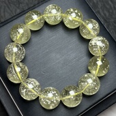 巨无霸 16.5mm 纯天然利比亚黄金陨石手链 带证书 全美雪花棉