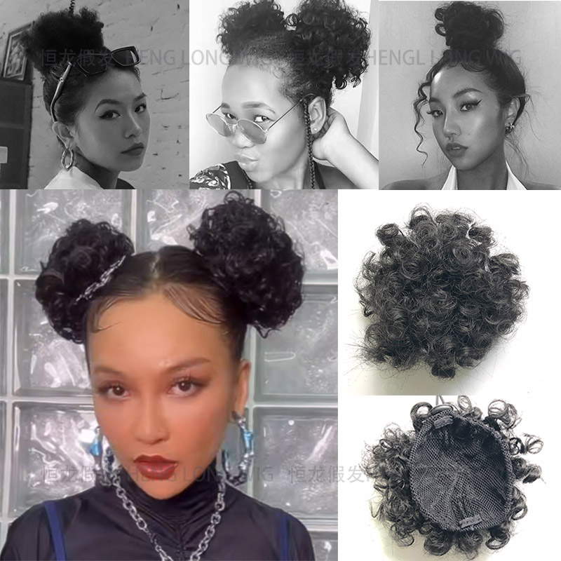 欧美外贸时尚女蓬松花发苞潮流摄影演出造型 歌手嘻哈风 爆炸假发