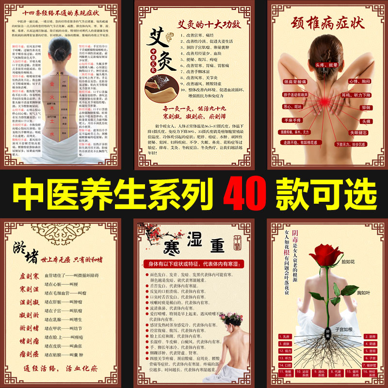 美容院装饰画养生肩颈墙壁宣传