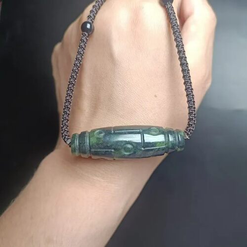 真品民族风西藏药王石九眼天珠颈链项链带磁性玉项链毛衣链