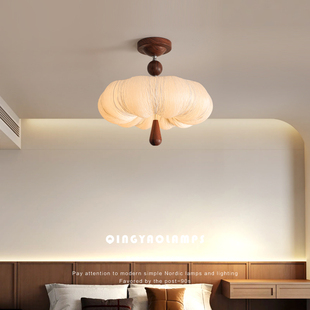 QINGYAO清瑶 中古法式主卧室吸顶灯护眼南瓜房间灯饭厅灯中山灯具