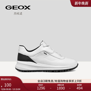 厚底增高透气运动鞋 皮面运动低帮运动鞋 女 新款 GEOX杰欧适25年夏季