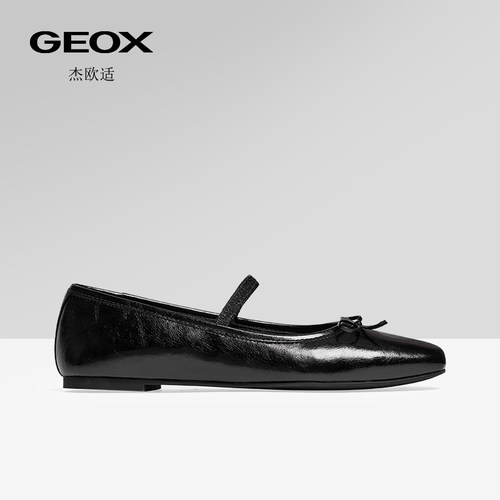 GEOX杰欧适女鞋26夏季新款纯色圆头平跟一脚蹬百搭浅口单鞋