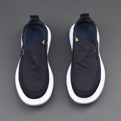 夏季 薄款 男鞋 透气厚底轻便帆布鞋 黑色高端简约百搭一脚蹬修闲布鞋