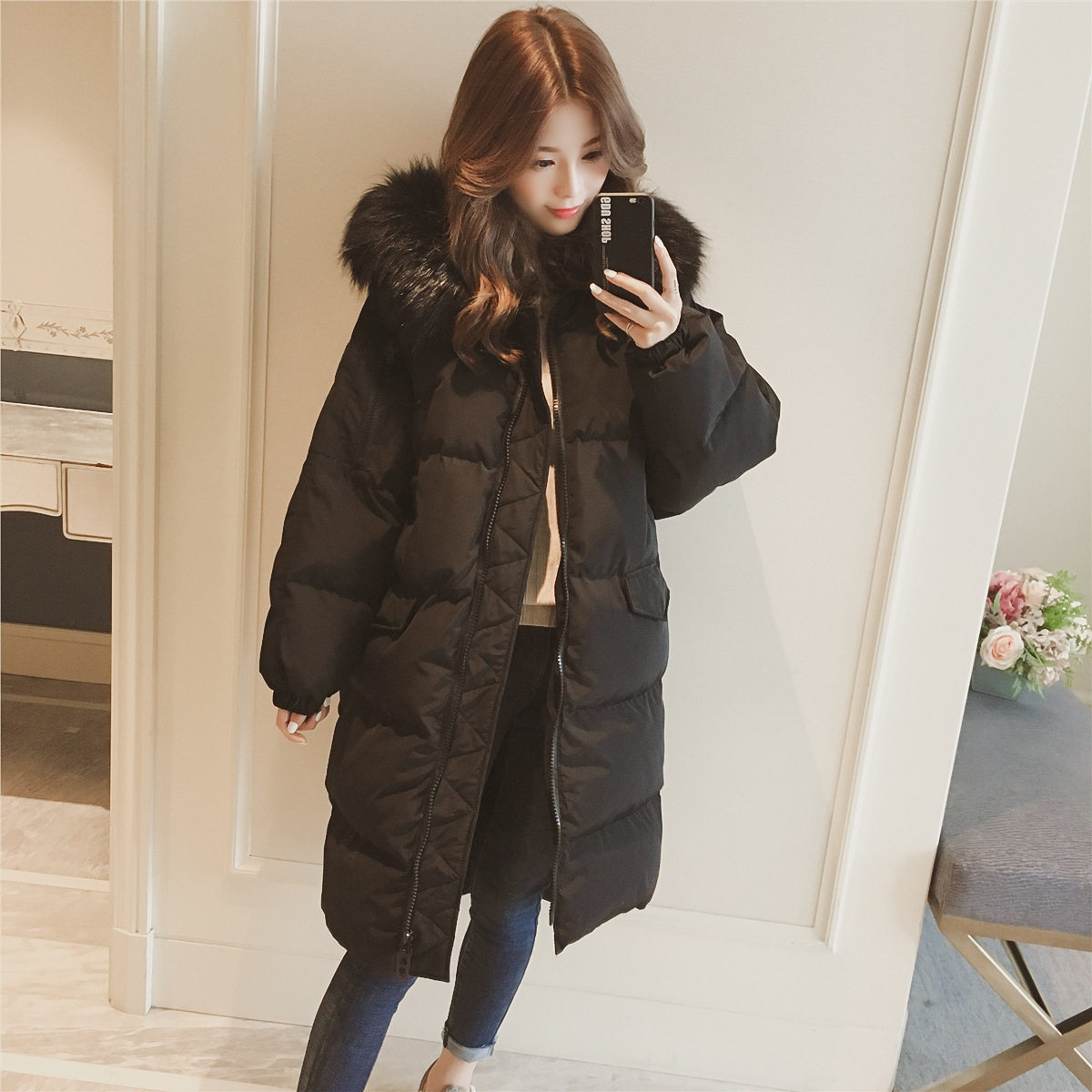 2021时尚新款冬季羽绒棉服加厚外套女冬面包服棉袄韩版chic中长