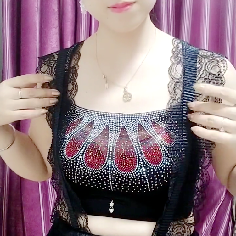 美背性感彩钻无钢圈防走光抹胸