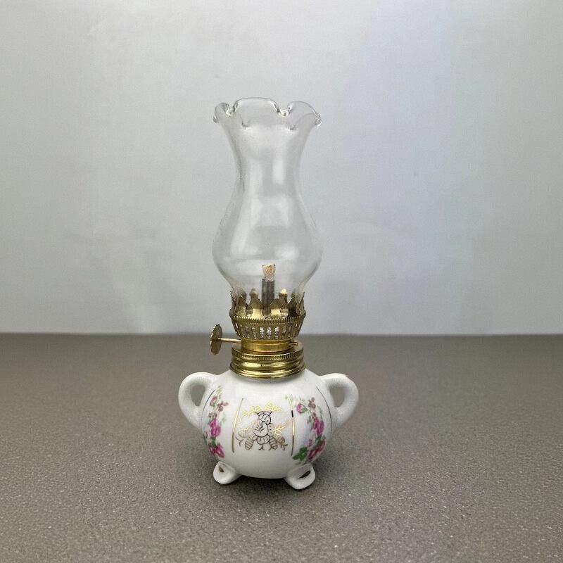 包邮17cm高复古怀旧陶瓷新居婚庆子孙灯佛灯台灯装饰长明煤油灯