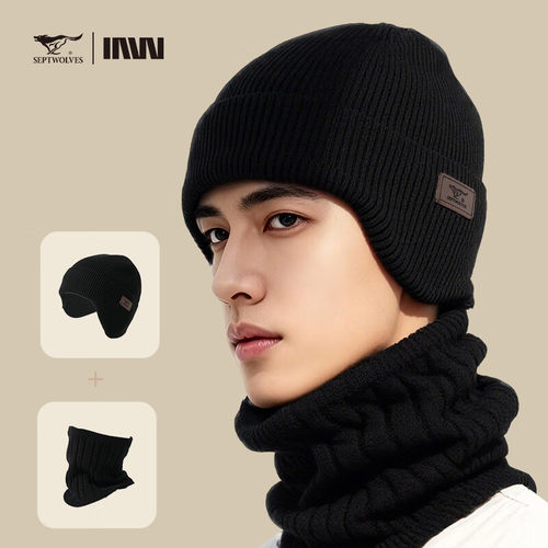 七匹狼帽子男冬季防风防寒保暖