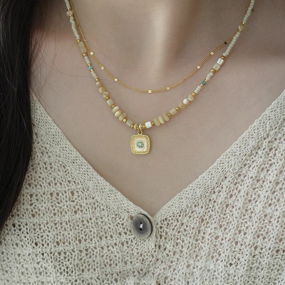 2025年新款原创法式复古高级感毛衣链轻奢项链小众气质百搭锁骨链