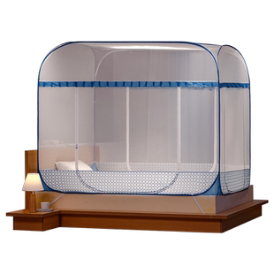 蒙古包蚊帐家用免安装防摔双人1.5/1.8m床加密加厚新款1.2米纹账