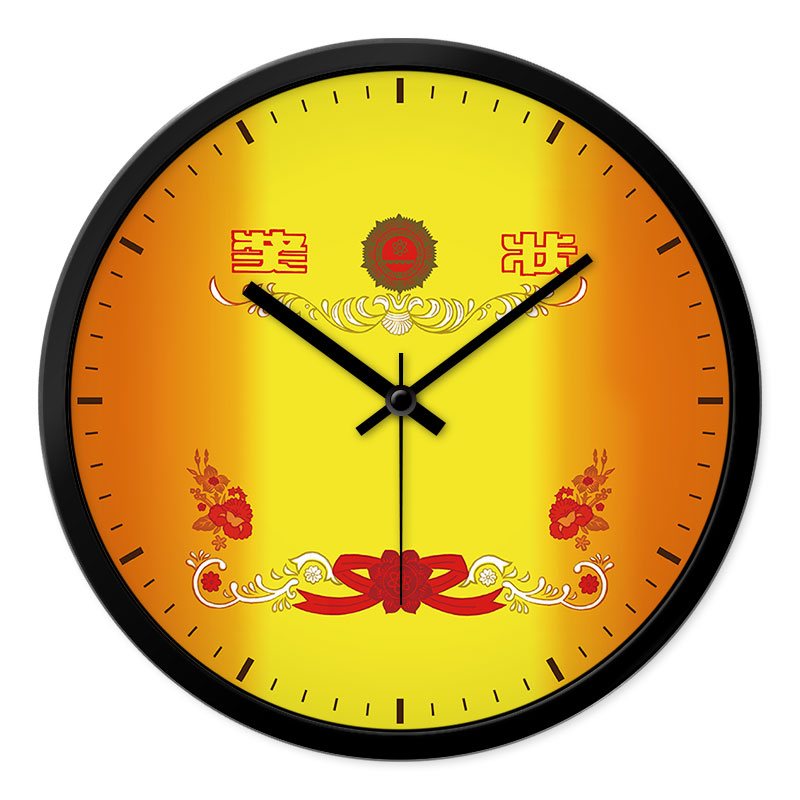 摩门奖状挂钟学校教室客厅创意静音时钟家用石英钟表电池挂表圆形