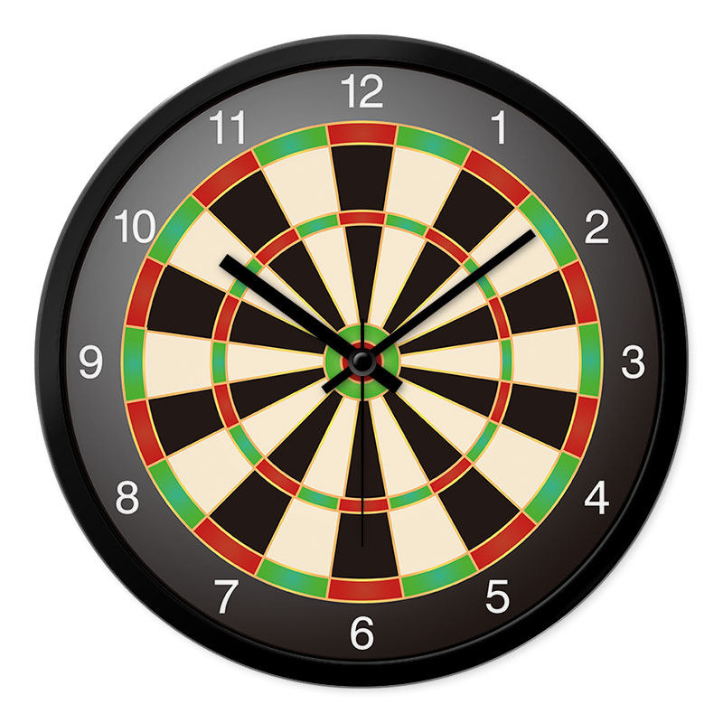 正品摩门电子钟表飞镖标靶图案挂钟客厅创意卧室静音现代时钟挂表
