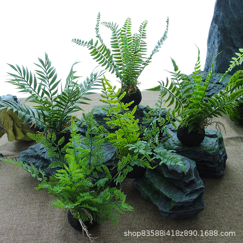Simulated fern plants, mini potted plants, handmade fake oa