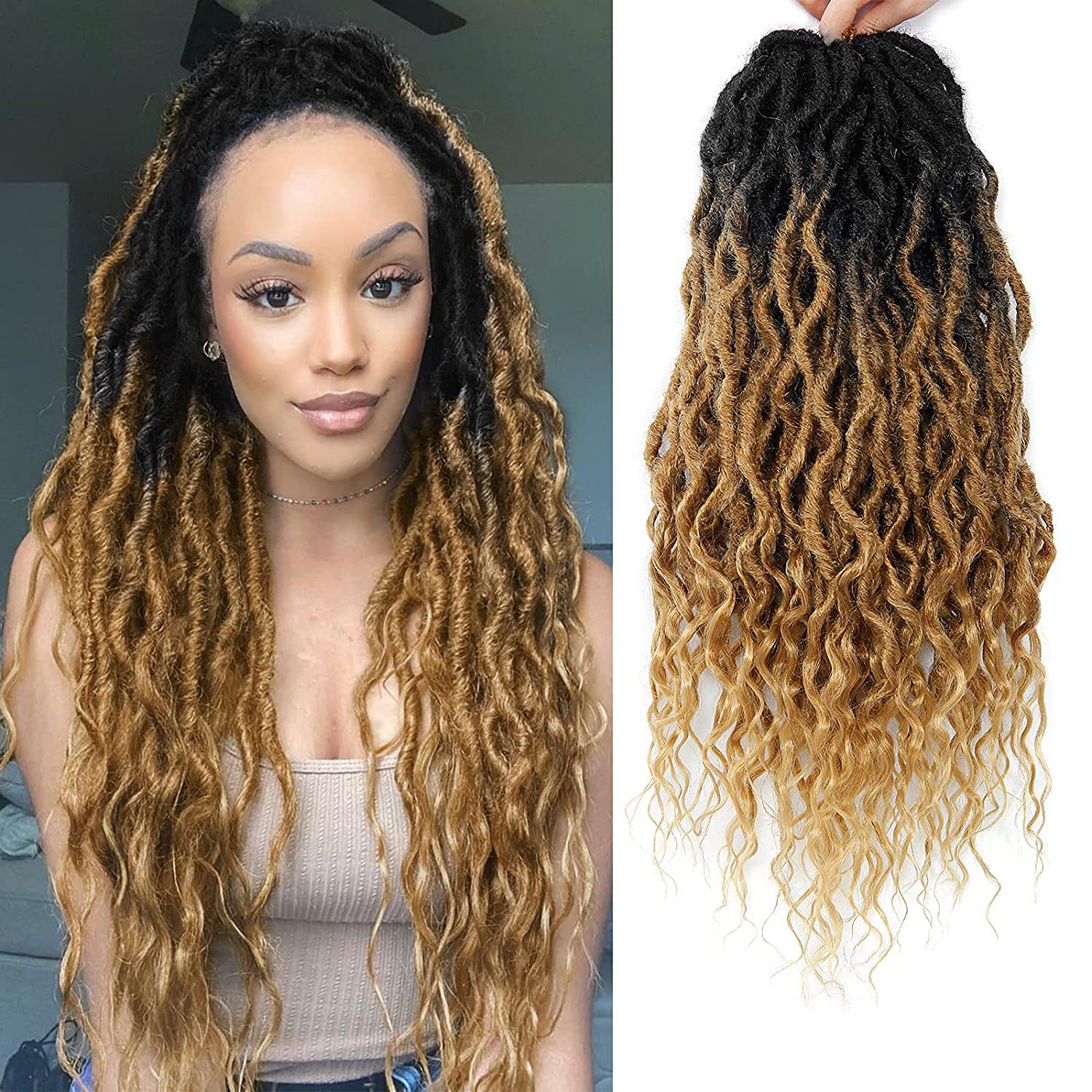 Queen Locs钩针发Goddess Faux Locs女王曲脏辫许昌假发